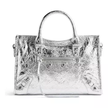 Сумка le city small bag metallized 'silver' Balenciaga, серебряный