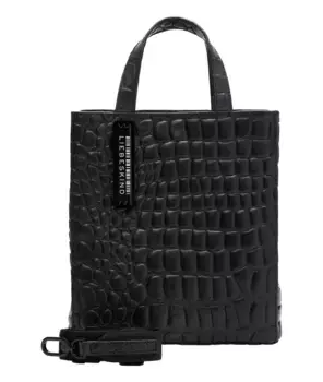 Сумка Liebeskind Berlin с ручкой "Kroko Paper Bag Tote S", небольшой рюкзак, городская сумка, сертифицирована LeatherWorkingGroup, черный