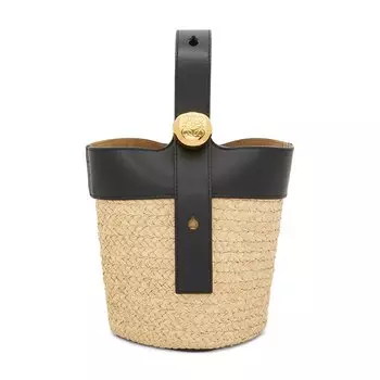 Сумка Loewe Pebble Bucket Mini, цвет Natural/Black