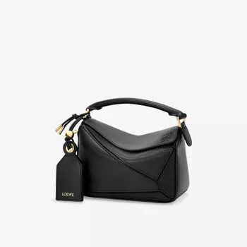 Сумка Loewe Puzzle из кожи с брелком, черный