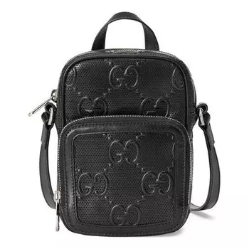 Сумка logo patternprint singleshoulderbag black Gucci, черный