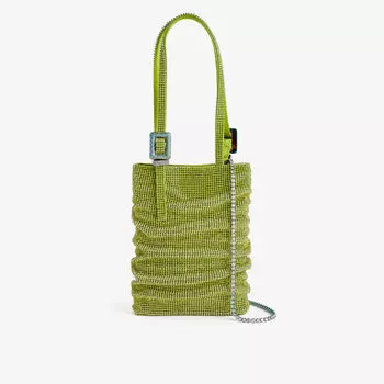 Сумка loll la petite из сетки с верхней ручкой, украшенной стразами Benedetta Bruzziches, цвет never say never