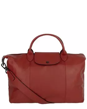 Сумка Longchamp Le Pliage Cuir из кожи с верхней ручкой, коричневый