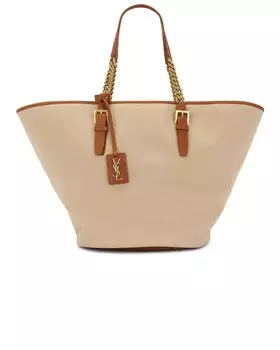 Сумка Лорен Кабас Saint Laurent, цвет Desert Dust & Brick