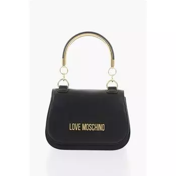 Сумка LOVE из искусственной кожи с металлическим золотистым логотипом Moschino, Black