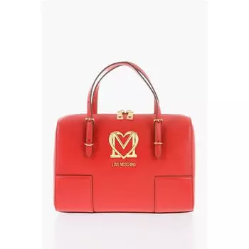 Сумка LOVE из искусственной кожи с металлическим золотистым логотипом Moschino, Red