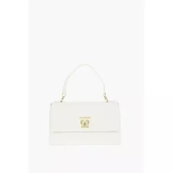 Сумка LOVE из искусственной кожи с монограммой спереди и поворотным замком Moschino, White