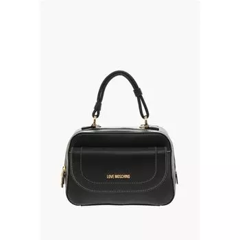 Сумка LOVE из искусственной кожи с видимой строчкой Moschino, Black