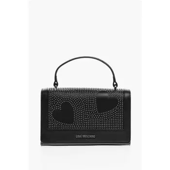 Сумка LOVE из искусственной кожи с заклепками и цепочкой Moschino, черный