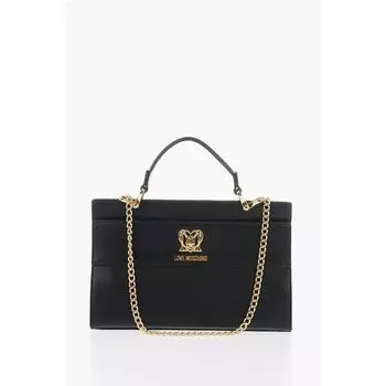 Сумка LOVE из искусственной кожи с золотой цепочкой и поворотным замком Moschino, Black