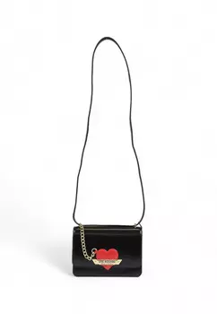 Сумка Love Moschino с красным сердцем, черный