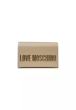 Сумка Love Moschino с золотым логотипом, бежевый