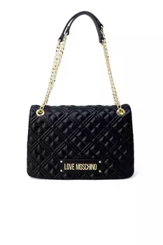 Сумка Love Moschino с золотым логотипом, черный