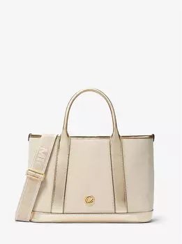 Сумка Luisa среднего размера из хлопковой парусины и металлизированного цвета Michael Kors, желтый