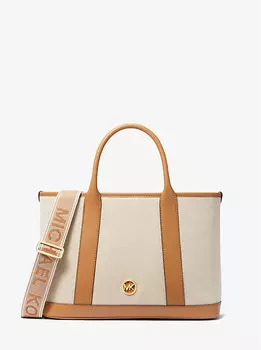 Сумка Luisa среднего размера из хлопковой парусины Michael Kors, бежевый