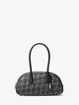 Сумка Lulu Small Metallic Empire Monogram Michael Kors, черный