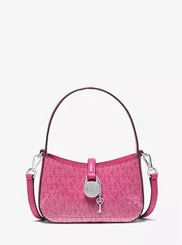 Сумка Lyra очень маленького размера с фирменным логотипом Michael Kors, розовый