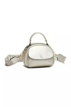 Сумка Mae через плечо из искусственной кожи с тройными отделениями, ручкой сверху и холщовым ремешком Fontanella Fashion, металлик