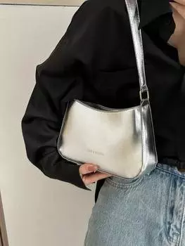 Сумка маленькая Hobo Bag Metallic Funky, серебряный
