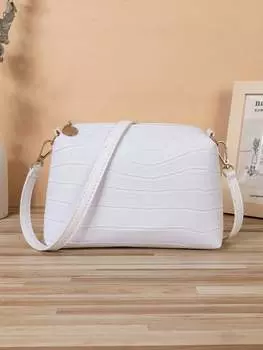 Сумка маленькая с геометрическим узором, белый