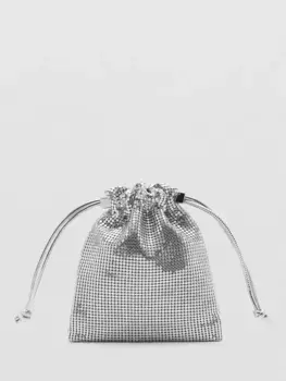 Сумка Mango Fran Sequin, серебряный