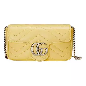 Сумка marmont mini-sized single-shoulder bag yellow Gucci, желтый