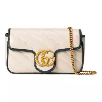 Сумка marmont series shoulder bag mini white Gucci, белый