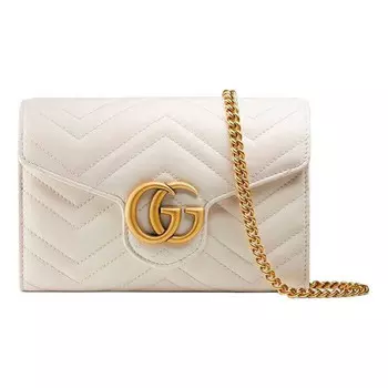 Сумка marmont series single shoulder bag mini white Gucci, белый