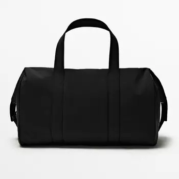 Сумка Massimo Dutti Bowling With Leather Trims, темно-синий
