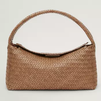 Сумка Massimo Dutti Woven Nappa Leather, бежевый