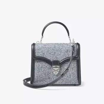 Сумка Mayfair midi из кожи с контрастным плетением Aspinal Of London, синий