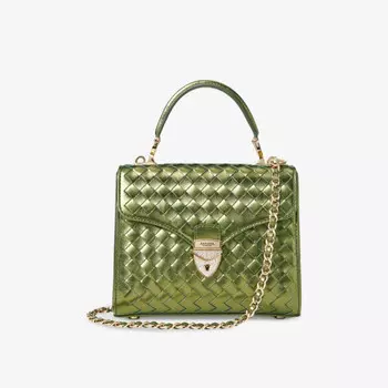 Сумка Mayfair среднего размера из кожи с верхней ручкой Aspinal Of London, зеленый