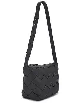 Сумка Medium Hobo Diagonal Intreccio Taurillon Bottega Veneta, цвет Shadow & Silver