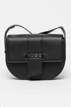 Сумка Mel из экокожи с металлическим логотипом Hugo, черный