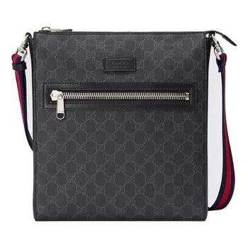 Сумка men's single-shoulder bag black/grey Gucci, черный