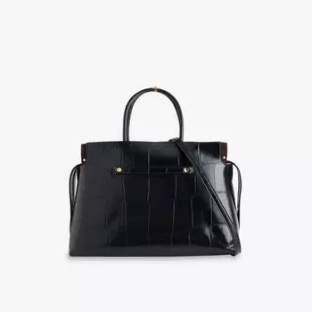 Сумка Mercer Large из кожи с тиснением под крокодила с верхней ручкой Tory Burch, черный