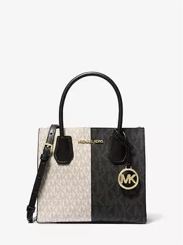 Сумка Mercer среднего размера с двухцветным логотипом Michael Kors, черный