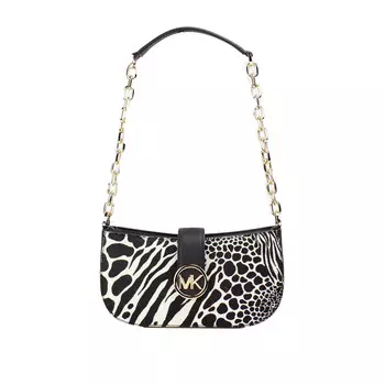 Сумка-мешок Carmen Small Black Haircalf Pouchette через плечо Michael Kors
