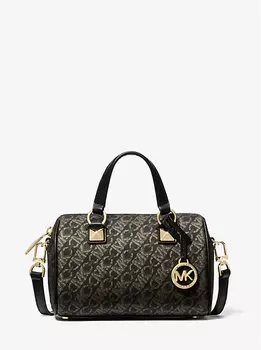 Сумка-мешок Grayson Small Metallic Empire Monogram Duffel Crossbody Michael Kors, черный