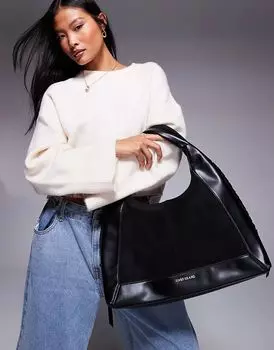 Сумка-мешок Whipstitch черного цвета River Island