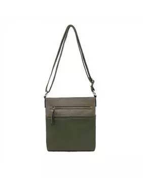 Сумка-мессенджер/через плечо с тройной молнией JFY, зеленый