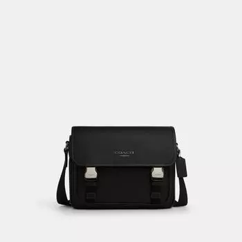 Сумка-мессенджер Coach Racer Messenger Bag, серый/черный