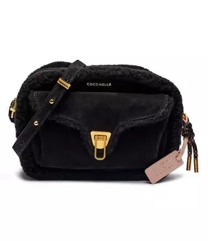 Сумка-мессенджер Coccinelle x Inuikii Shearling, черный