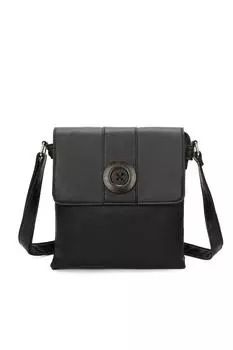 Сумка-мессенджер Danchu на пуговицах из искусственной кожи Fontanella Fashion, черный