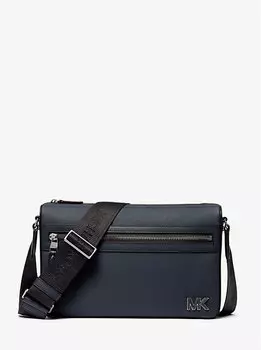 Сумка-Мессенджер Edison среднего размера из устойчивой к царапинам кожи с перекрестной текстурой Michael Kors, синий