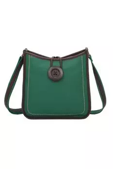 Сумка-мессенджер Hava на пуговицах из искусственной кожи Fontanella Fashion, зеленый