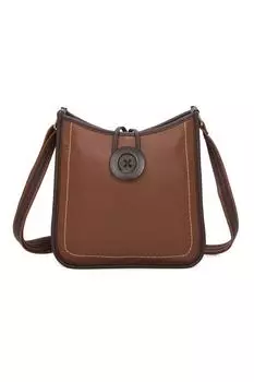 Сумка-мессенджер Hava на пуговицах из искусственной кожи Fontanella Fashion, коричневый