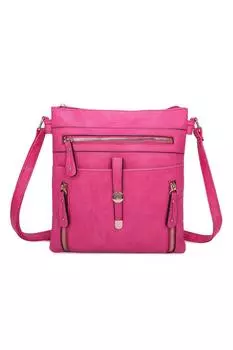 Сумка-мессенджер из искусственной кожи с множеством карманов Madura Fontanella Fashion, розовый