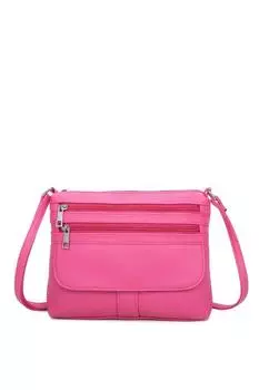 Сумка-мессенджер из искусственной кожи с тремя карманами Fontanella Fashion, розовый