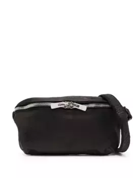 Сумка-мессенджер из зернистой кожи Guidi, черный